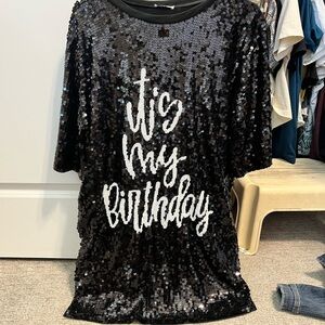 Black Sequin Mini Dress